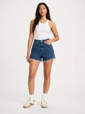 GAP Vintage Denim Shorts High Rise Cutoff Jean Shorts Blue